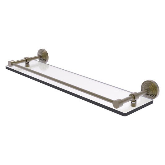 Allied Brass WP-1/22-GAL-ABR Waverly Place 22" Antique Brass Tempered Glass Shelf