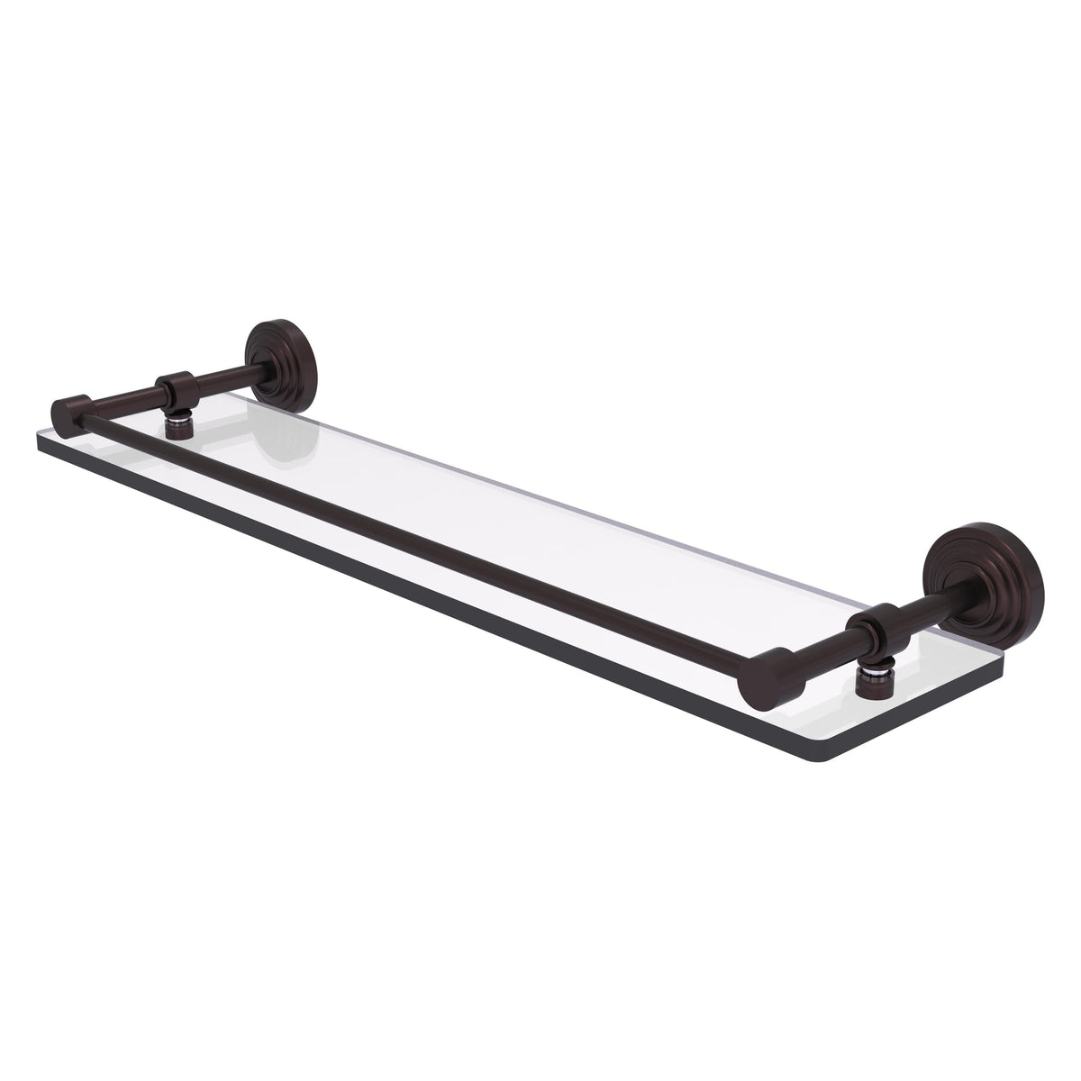 Allied Brass WP-1/22-GAL-ABZ Waverly Place 22" Antique Bronze Tempered Glass Shelf