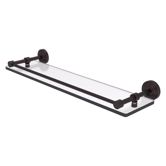 Allied Brass WP-1/22-GAL-ABZ Waverly Place 22" Antique Bronze Tempered Glass Shelf
