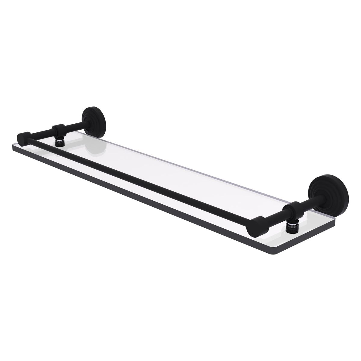 Allied Brass WP-1/22-GAL-BKM Waverly Place 22" Matte Black Tempered Glass Shelf