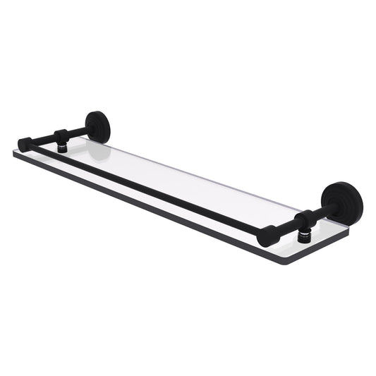 Allied Brass WP-1/22-GAL-BKM Waverly Place 22" Matte Black Tempered Glass Shelf
