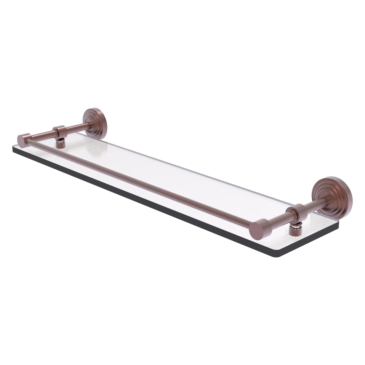Allied Brass WP-1/22-GAL-CA Waverly Place 22" Antique Copper Tempered Glass Shelf