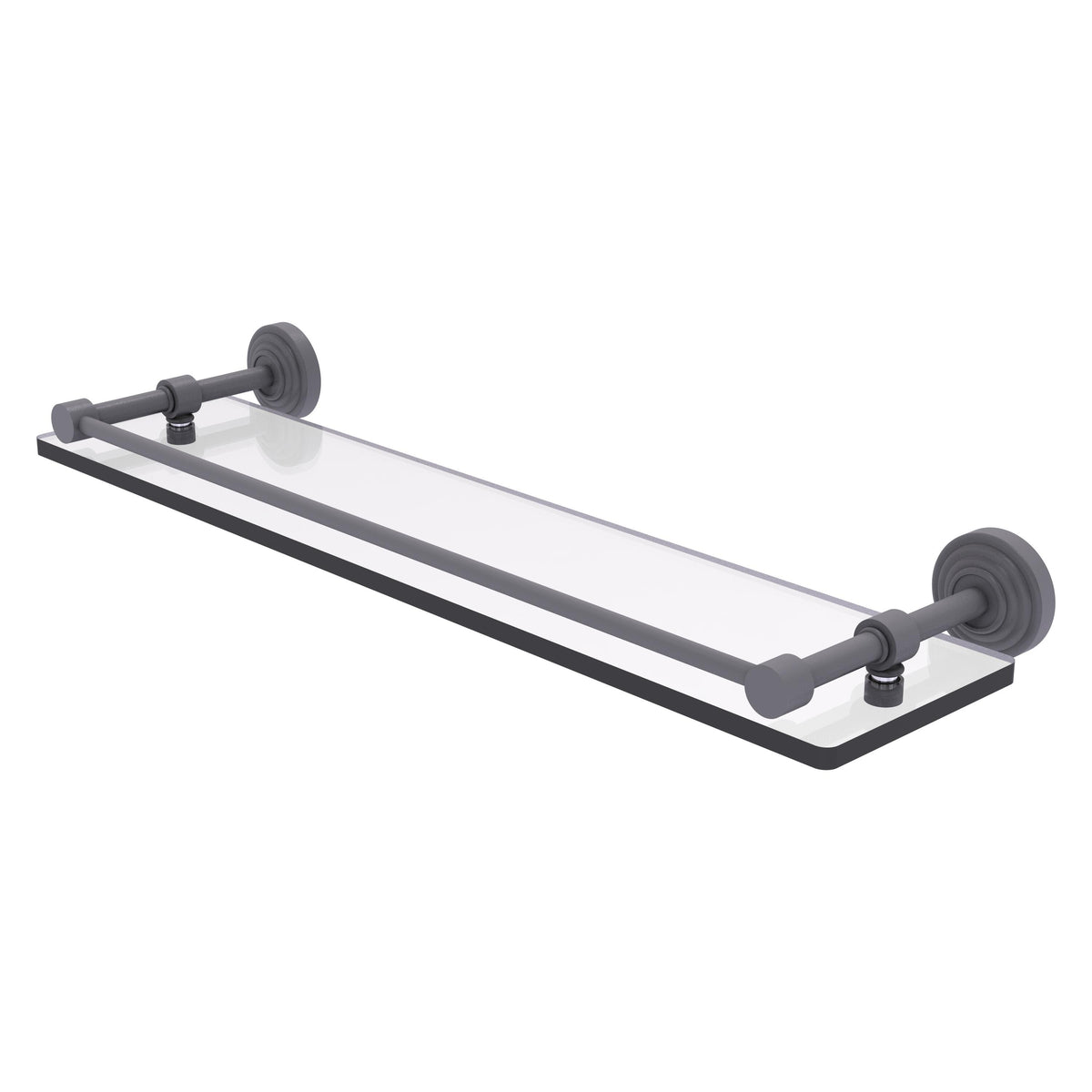 Allied Brass WP-1/22-GAL-GYM Waverly Place 22" Matte Gray Tempered Glass Shelf