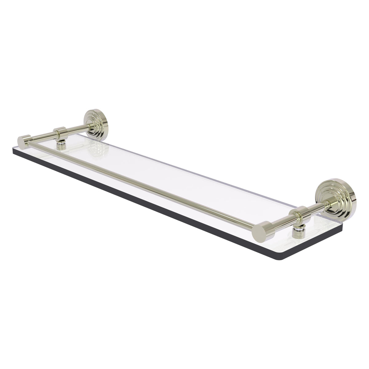 Allied Brass WP-1/22-GAL-PNI Waverly Place 22" Polished Nickel Tempered Glass Shelf