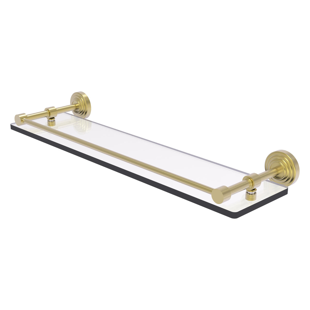 Allied Brass WP-1/22-GAL-SBR Waverly Place 22" Satin Brass Tempered Glass Shelf