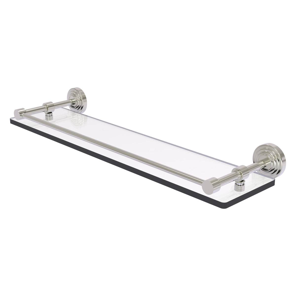 Allied Brass WP-1/22-GAL-SN Waverly Place 22" Satin Nickel Tempered Glass Shelf