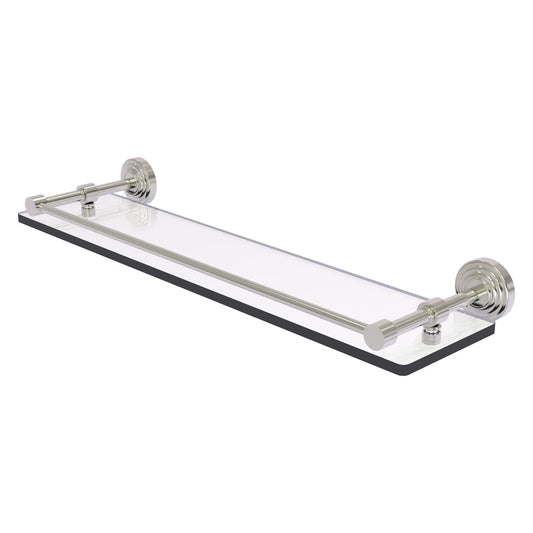 Allied Brass WP-1/22-GAL-SN Waverly Place 22" Satin Nickel Tempered Glass Shelf