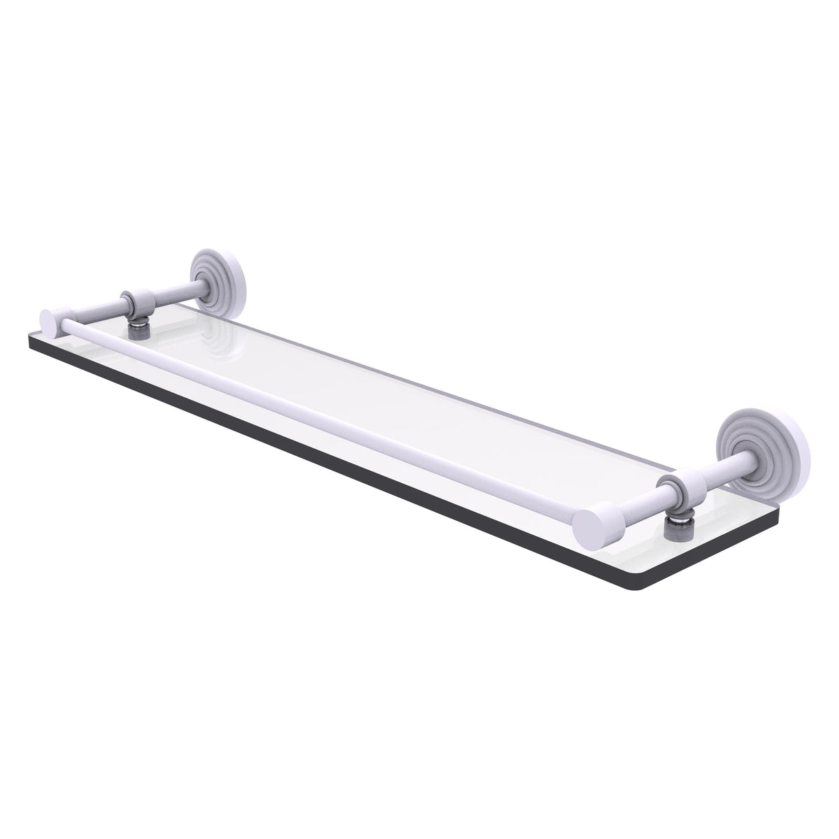 Allied Brass WP-1/22-GAL-WHM Waverly Place 22" Matte White Tempered Glass Shelf