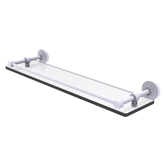 Allied Brass WP-1/22-GAL-WHM Waverly Place 22" Matte White Tempered Glass Shelf