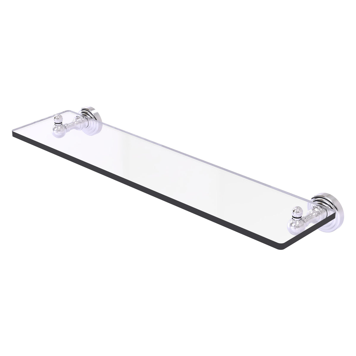 Allied Brass WP-1/22-SCH Waverly Place 22" Satin Chrome Glass Vanity Shelf