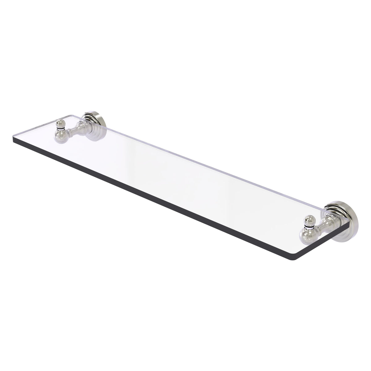 Allied Brass WP-1/22-SN Waverly Place 22" Satin Nickel Glass Vanity Shelf