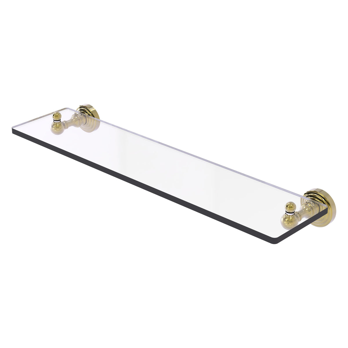 Allied Brass WP-1/22-UNL Waverly Place 22" Unlacquered Brass Glass Vanity Shelf