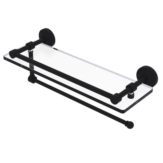 Allied Brass WP-1PT/16-GAL-BKM Waverly Place 16" Matte Black Paper Towel Holder