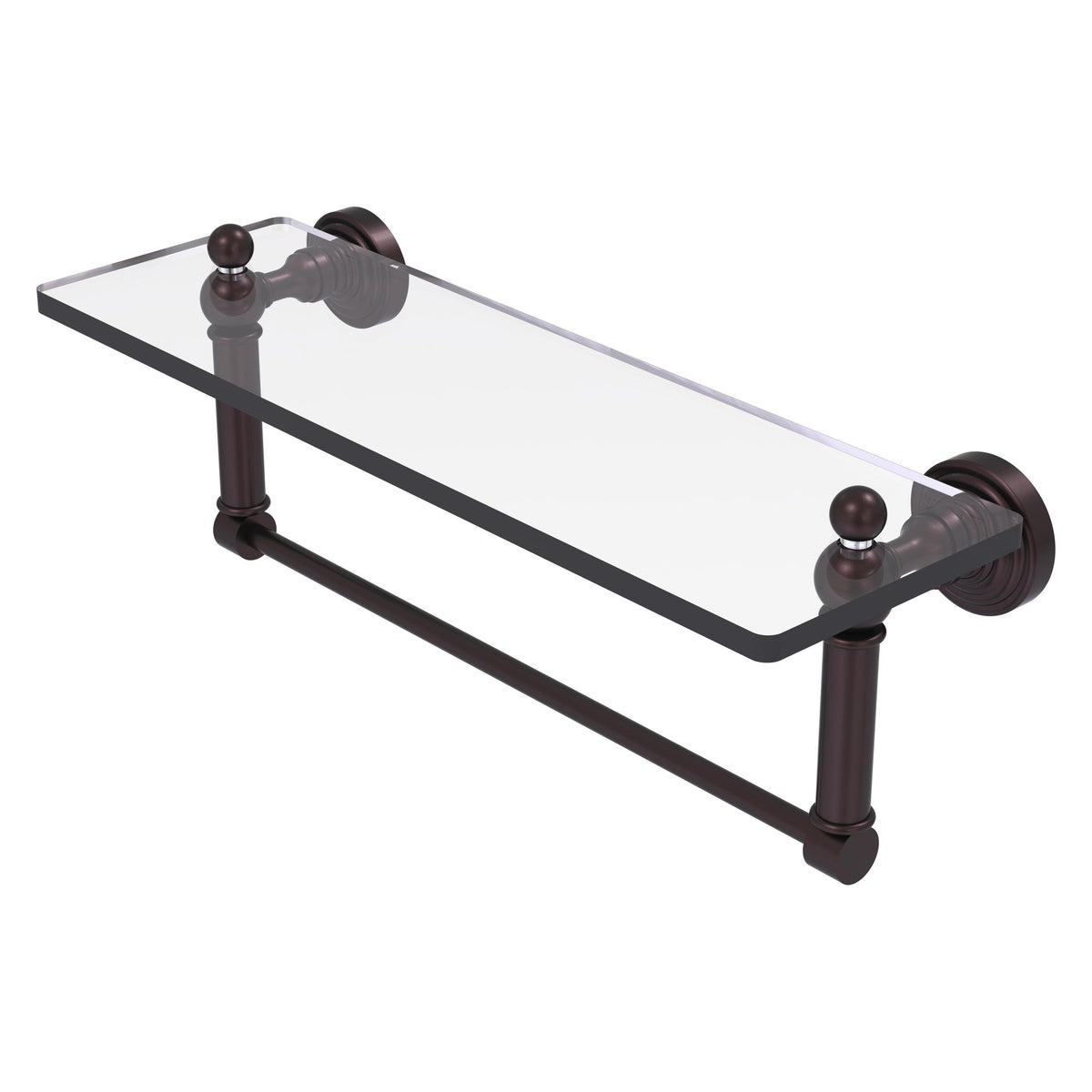 Allied Brass WP-1TB/16-ABZ Waverly Place 16" Antique Bronze Glass Vanity Shelf