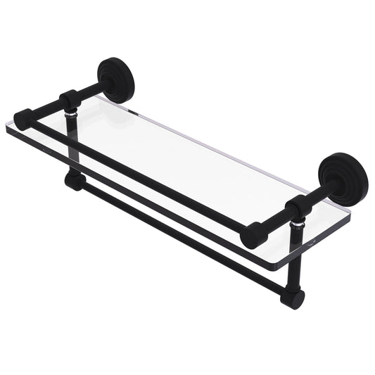 Allied Brass WP-1TB/16-GAL-BKM Waverly Place 16" Matte Black Glass Shelf
