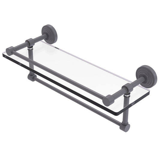 Allied Brass WP-1TB/16-GAL-GYM Waverly Place 16" Matte Gray Glass Shelf