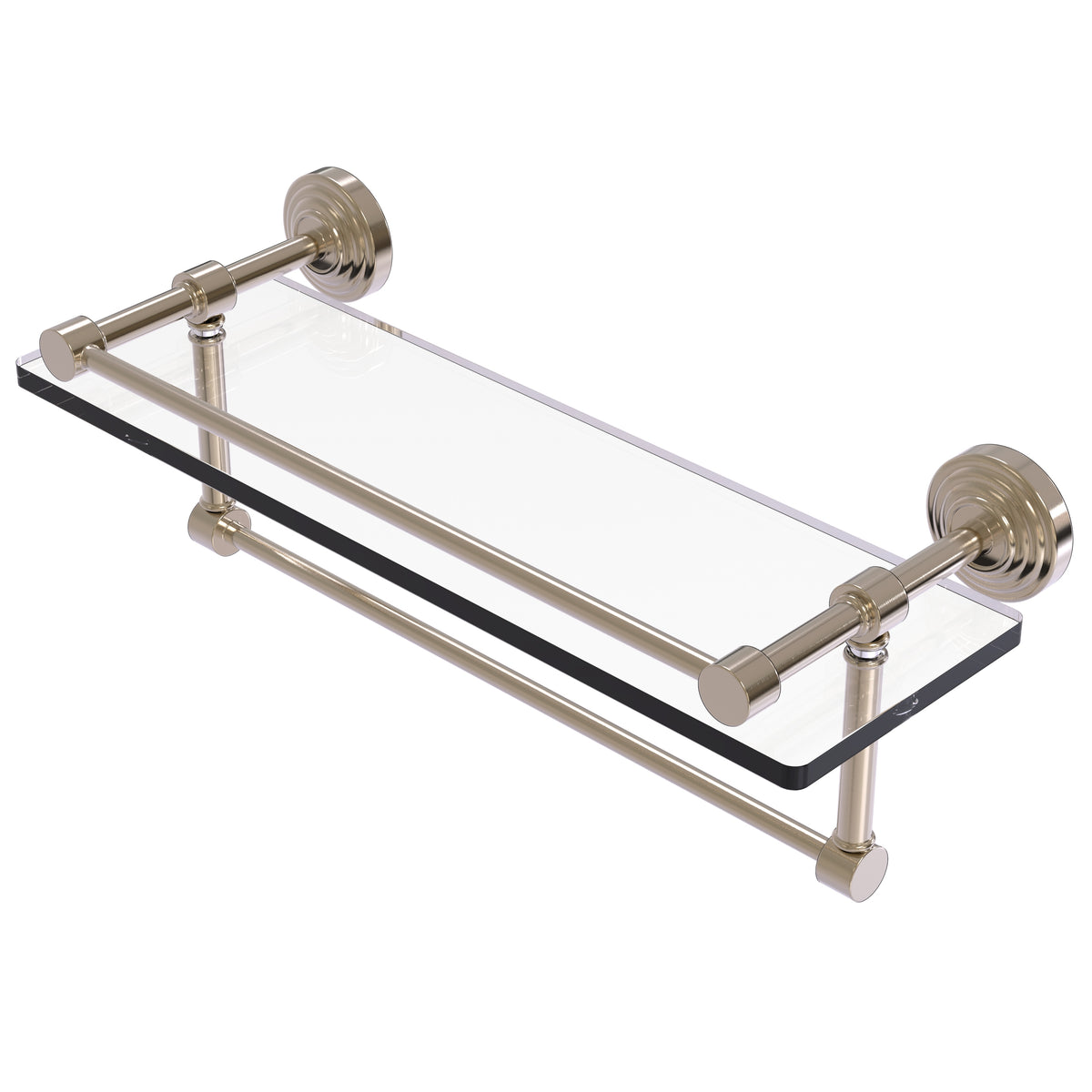 Allied Brass WP-1TB/16-GAL-PEW Waverly Place 16" Antique Pewter Glass Shelf