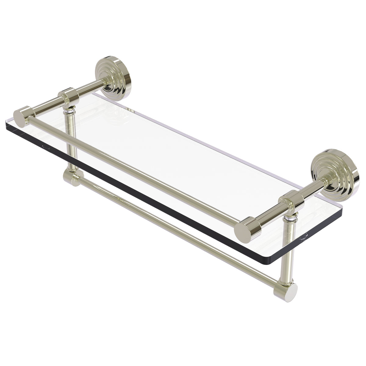 Allied Brass WP-1TB/16-GAL-PNI Waverly Place 16" Polished Nickel Glass Shelf