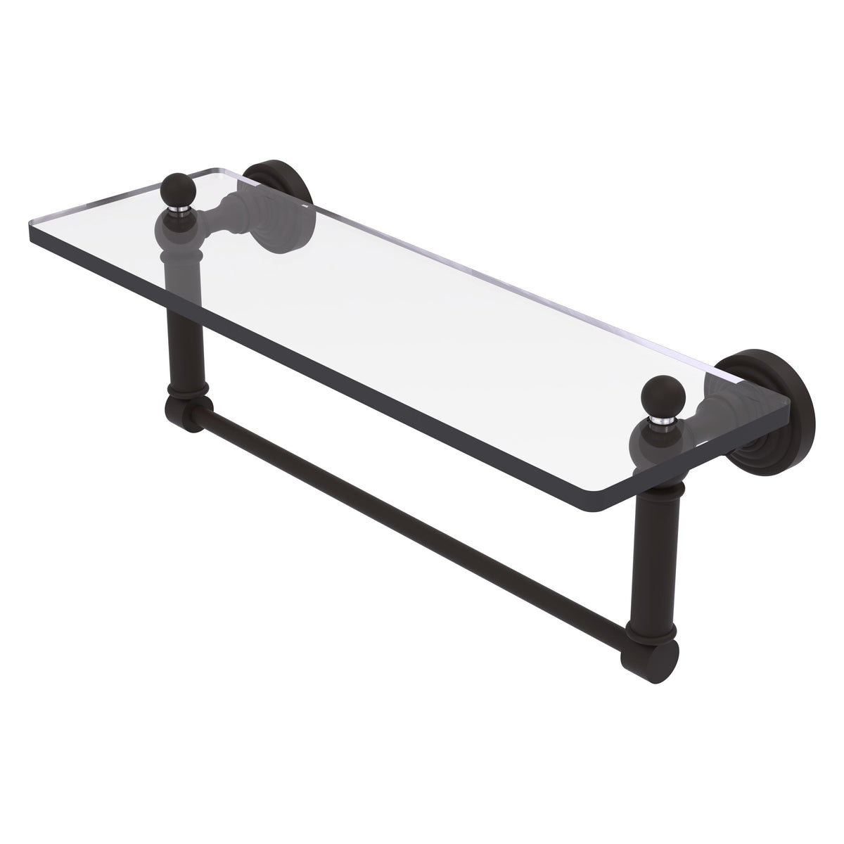 Allied Brass WP-1TB/16-ORB Waverly Place 16" Oil Rubbed Bronze Glass Vanity Shelf