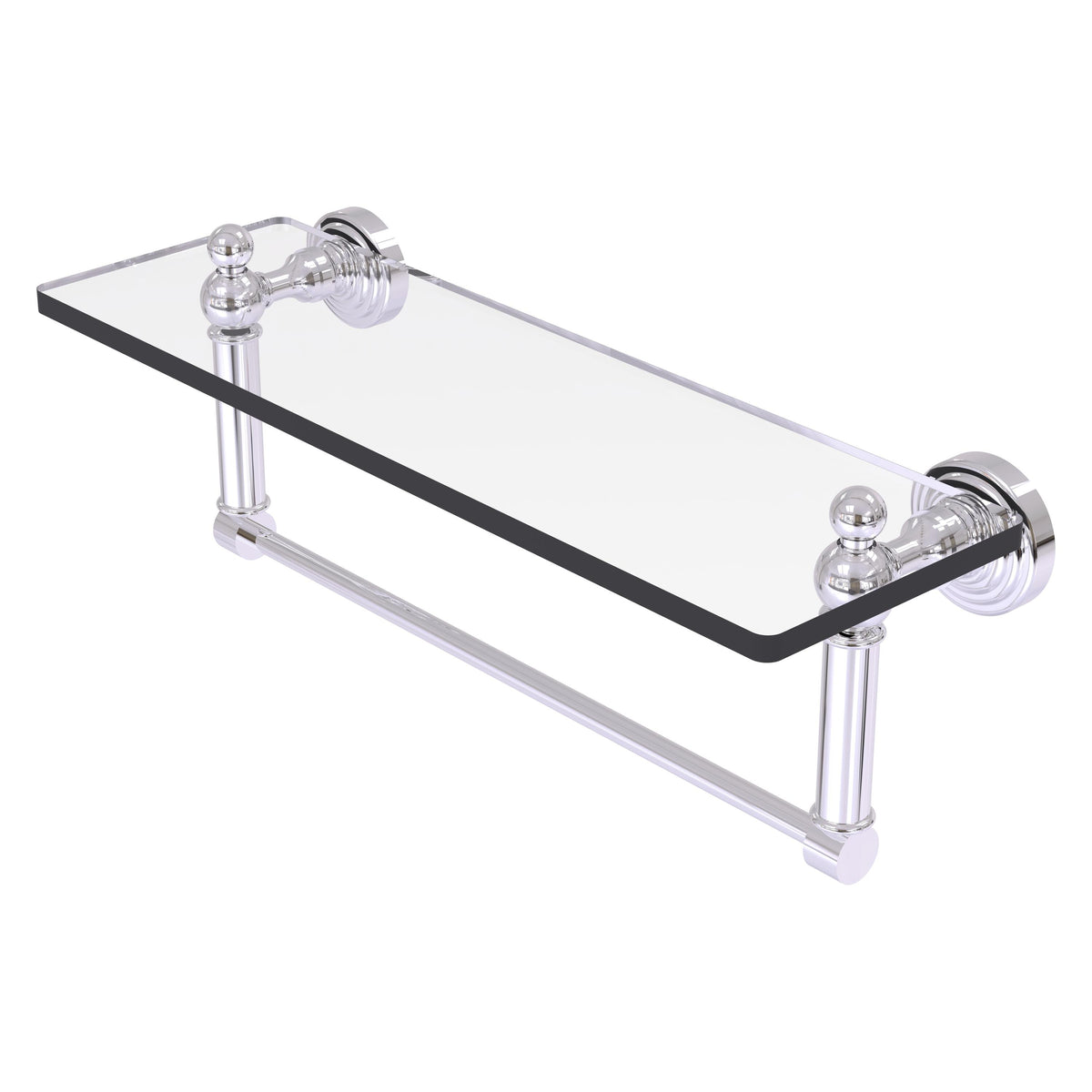 Allied Brass WP-1TB/16-PC Waverly Place 16" Polished Chrome Glass Vanity Shelf