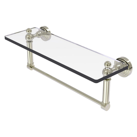 Allied Brass WP-1TB/16-PNI Waverly Place 16" Polished Nickel Glass Vanity Shelf