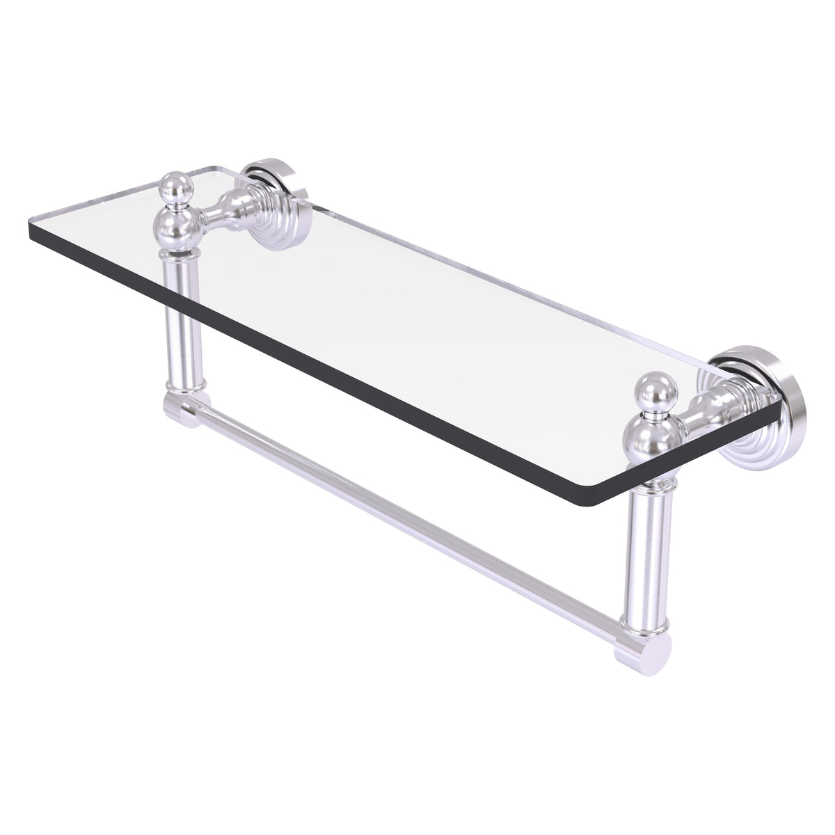 Allied Brass WP-1TB/16-SCH Waverly Place 16" Satin Chrome Glass Vanity Shelf