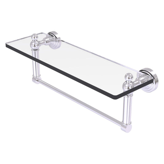 Allied Brass WP-1TB/16-SCH Waverly Place 16" Satin Chrome Glass Vanity Shelf