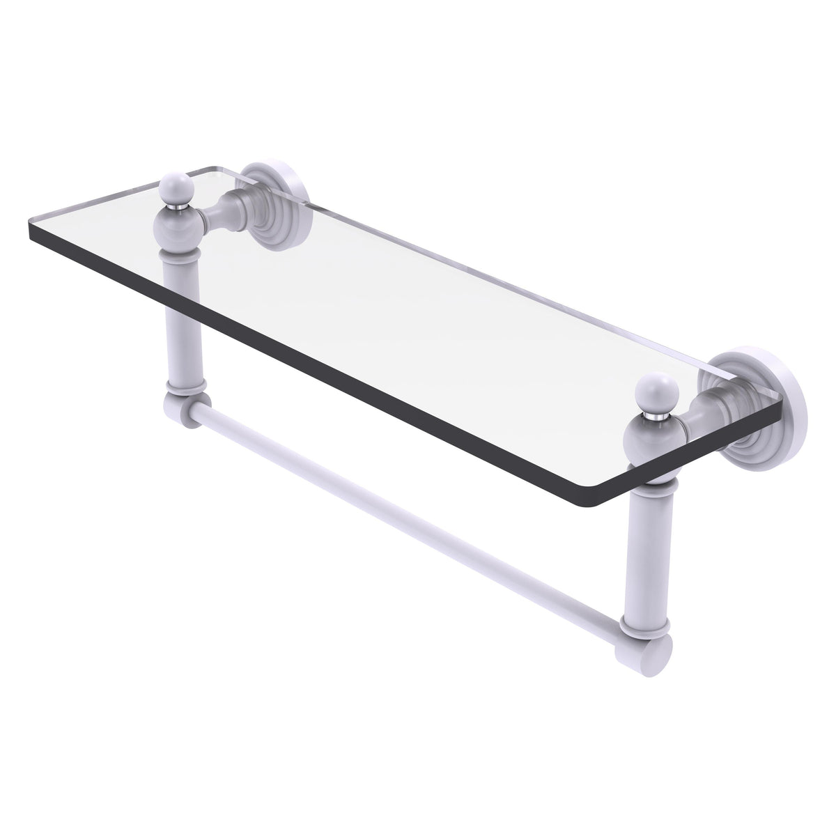 Allied Brass WP-1TB/16-WHM Waverly Place 16" Matte White Glass Vanity Shelf