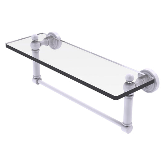 Allied Brass WP-1TB/16-WHM Waverly Place 16" Matte White Glass Vanity Shelf