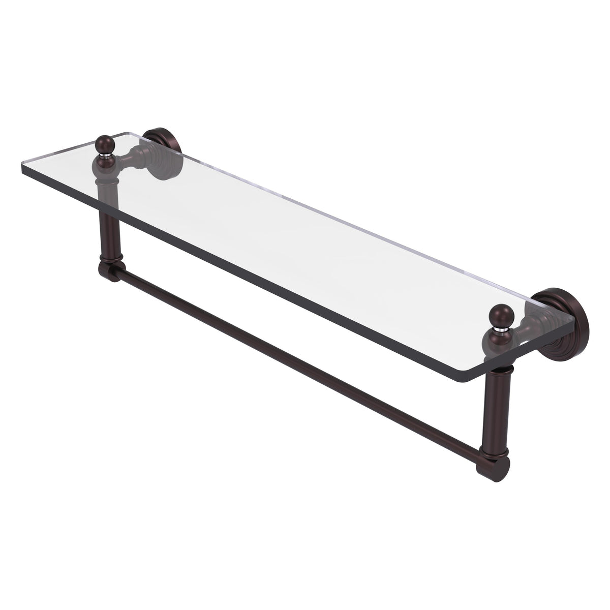 Allied Brass WP-1TB/22-ABZ Waverly Place 22" Antique Bronze Glass Vanity Shelf