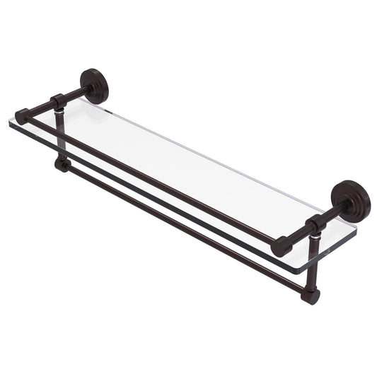Allied Brass WP-1TB/22-GAL-ABZ Waverly Place 22" Antique Bronze Gallery Rail Glass Shelf