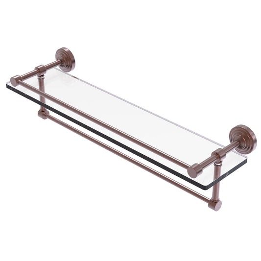 Allied Brass WP-1TB/22-GAL-CA Waverly Place 22" Antique Copper Gallery Rail Glass Shelf