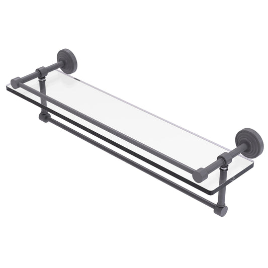 Allied Brass WP-1TB/22-GAL-GYM Waverly Place 22" Matte Gray Gallery Rail Glass Shelf