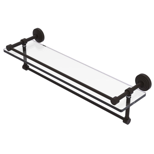Allied Brass WP-1TB/22-GAL-ORB Waverly Place 22" Oil Rubbed Bronze Gallery Rail Glass Shelf
