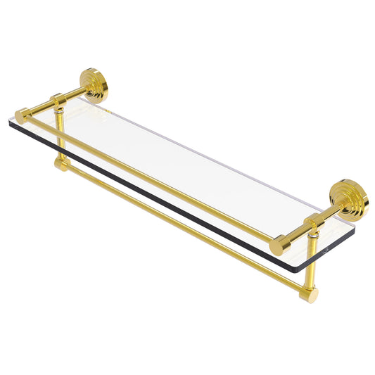 Allied Brass WP-1TB/22-GAL-PB Waverly Place 22" Polished Brass Gallery Rail Glass Shelf