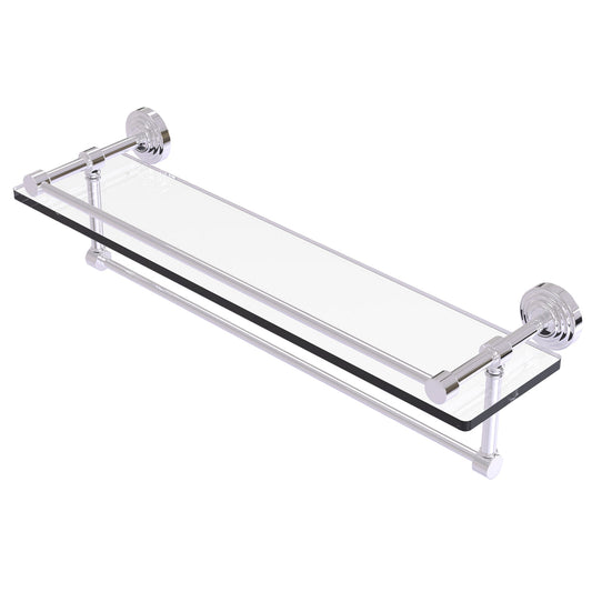 Allied Brass WP-1TB/22-GAL-PC Waverly Place 22" Polished Chrome Gallery Rail Glass Shelf