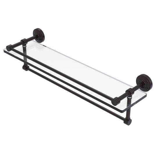 Allied Brass WP-1TB/22-GAL-VB Waverly Place 22" Venetian Bronze Gallery Rail Glass Shelf
