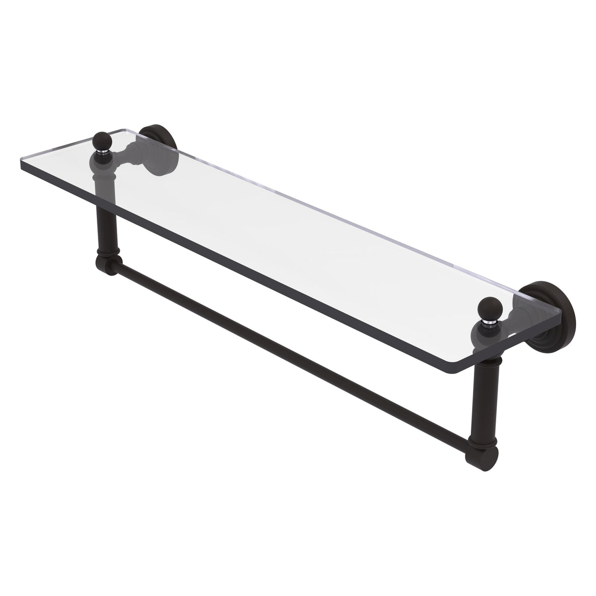 Allied Brass WP-1TB/22-ORB Waverly Place 22" Oil Rubbed Bronze Glass Vanity Shelf