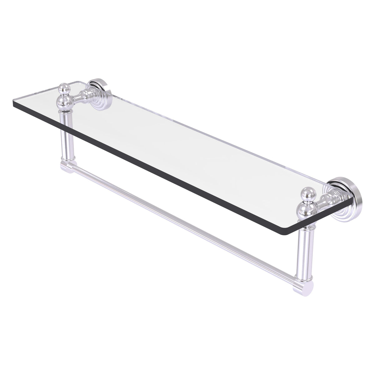 Allied Brass WP-1TB/22-SCH Waverly Place 22" Satin Chrome Glass Vanity Shelf