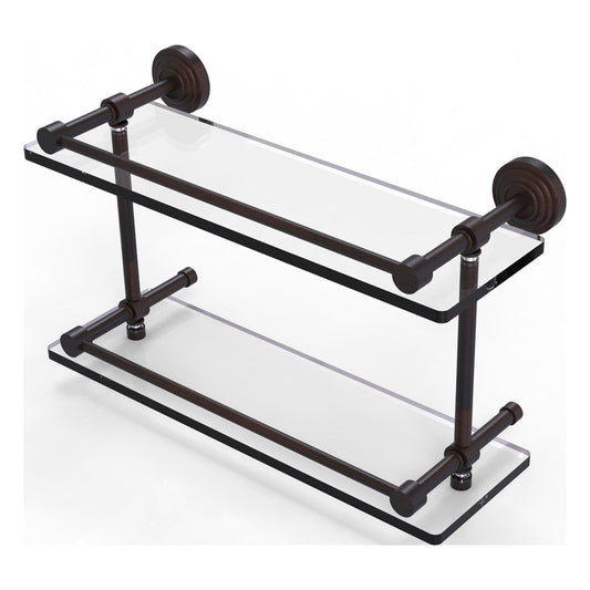 Allied Brass WP-2/16-GAL-VB Waverly Place 16" Venetian Bronze Double Glass Shelf