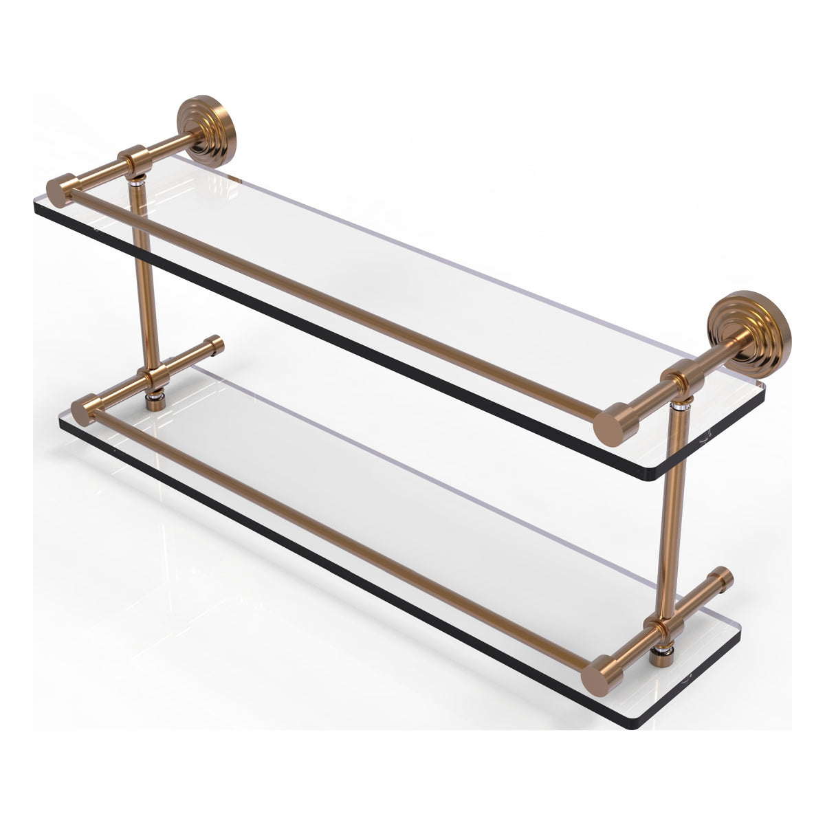 Allied Brass WP-2/22-GAL-BBR Waverly Place 22" Brushed Bronze Double Glass Shelf