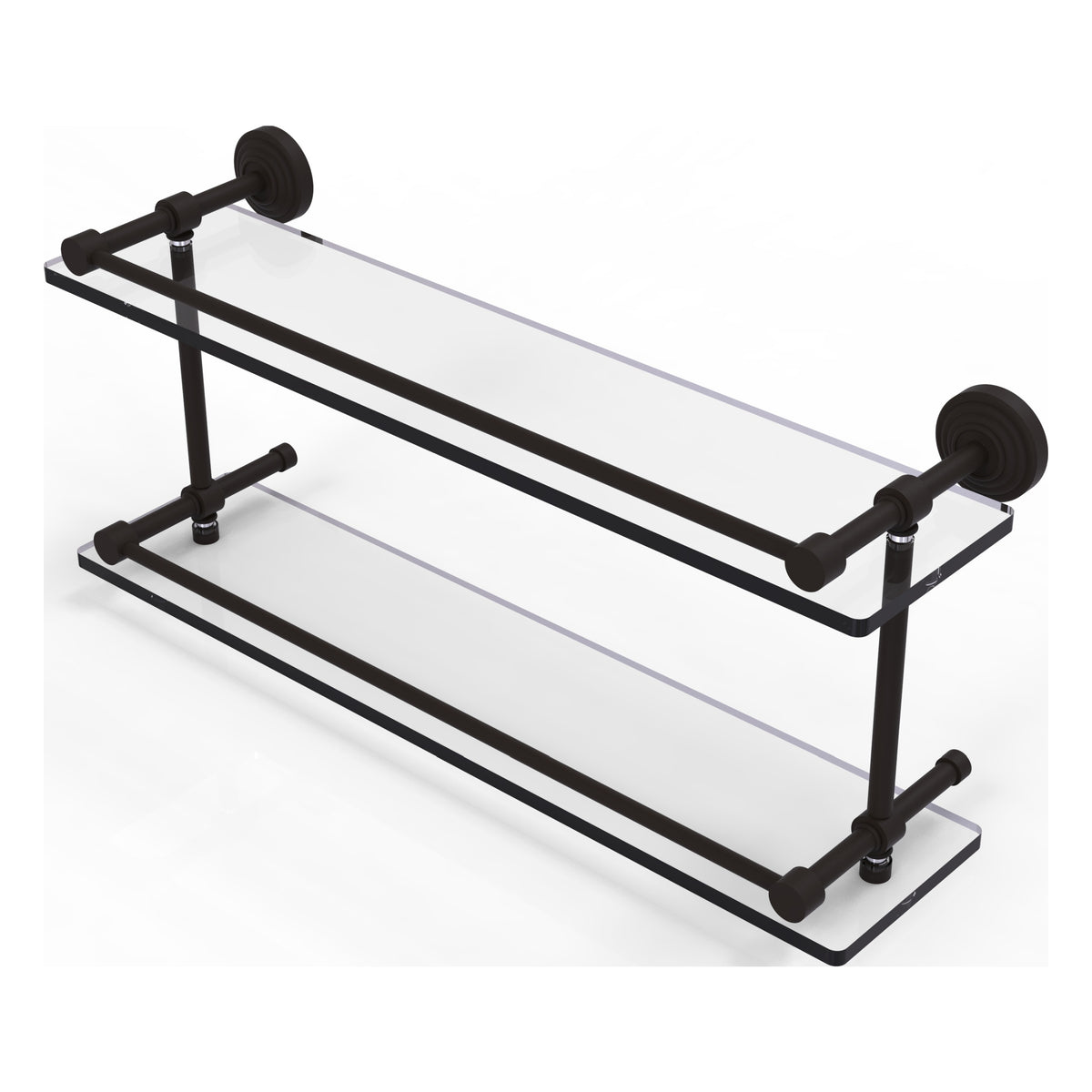 Allied Brass WP-2/22-GAL-ORB Waverly Place 22" Oil Rubbed Bronze Double Glass Shelf