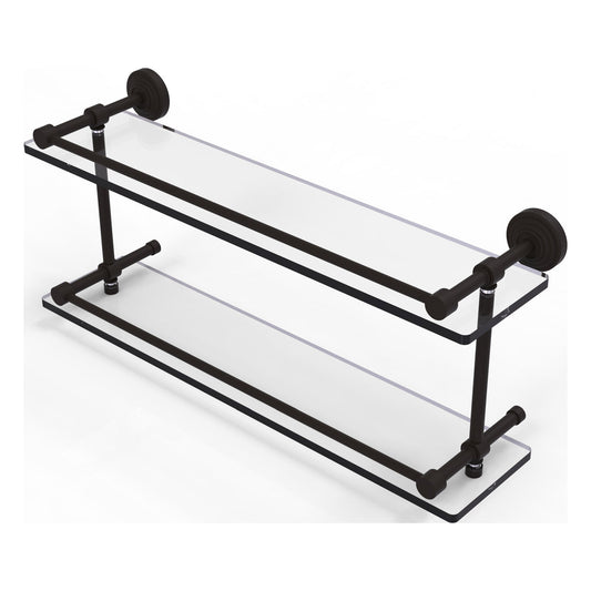 Allied Brass WP-2/22-GAL-ORB Waverly Place 22" Oil Rubbed Bronze Double Glass Shelf
