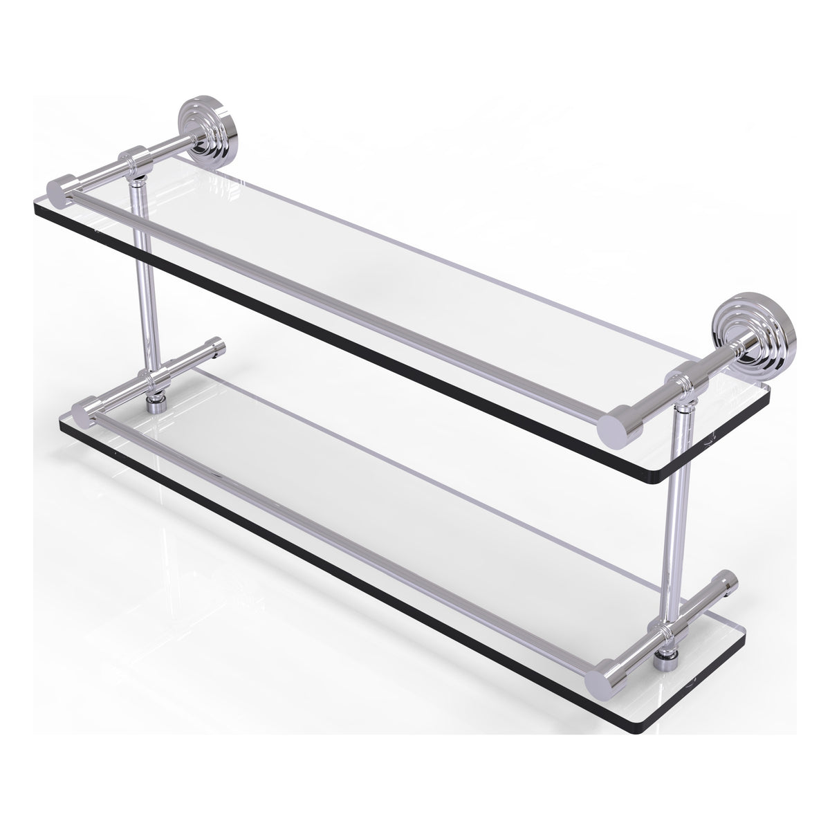 Allied Brass WP-2/22-GAL-PC Waverly Place 22" Polished Chrome Double Glass Shelf