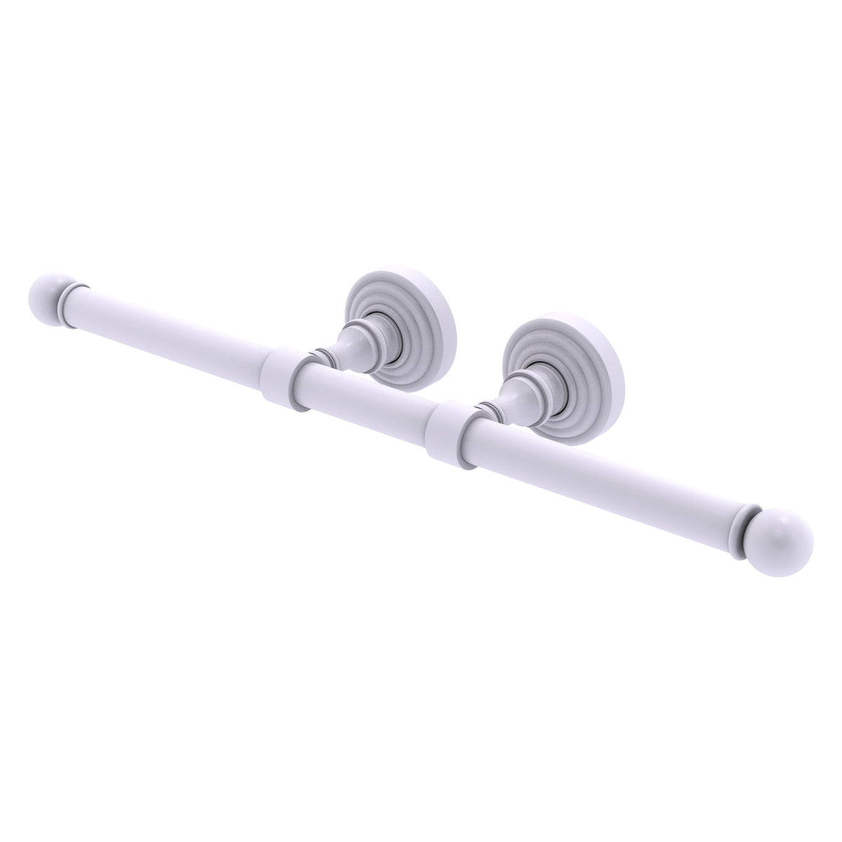 Allied Brass WP-24-2-WHM Waverly Place Matte White Double Roll Toilet Tissue Holder