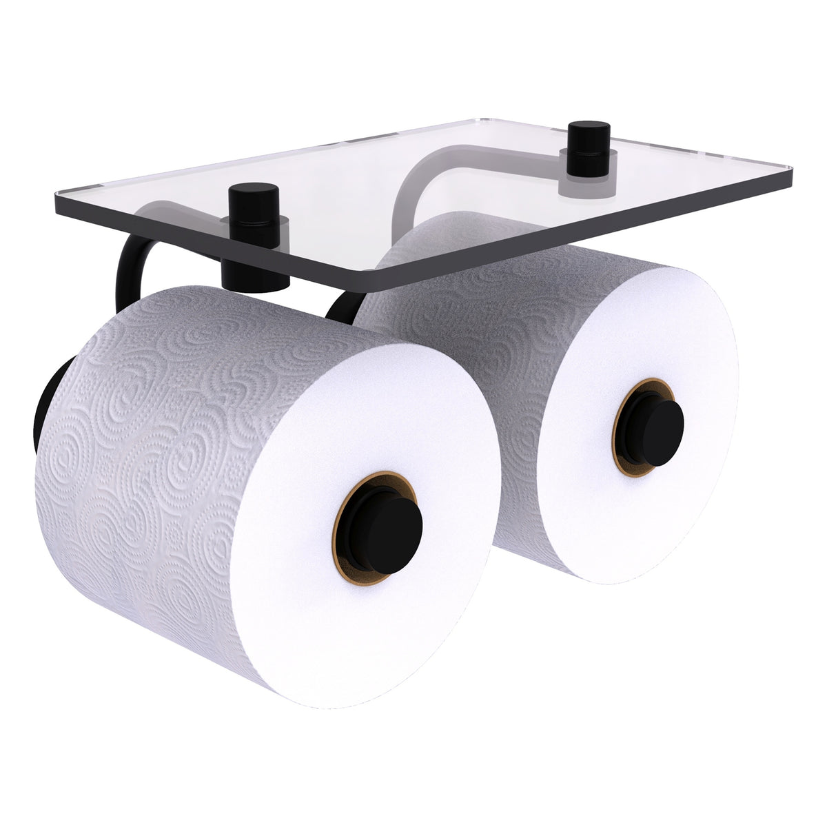 Allied Brass WP-24-2S-BKM Waverly Place 2-Roll Matte Black Toilet Tissue Holder
