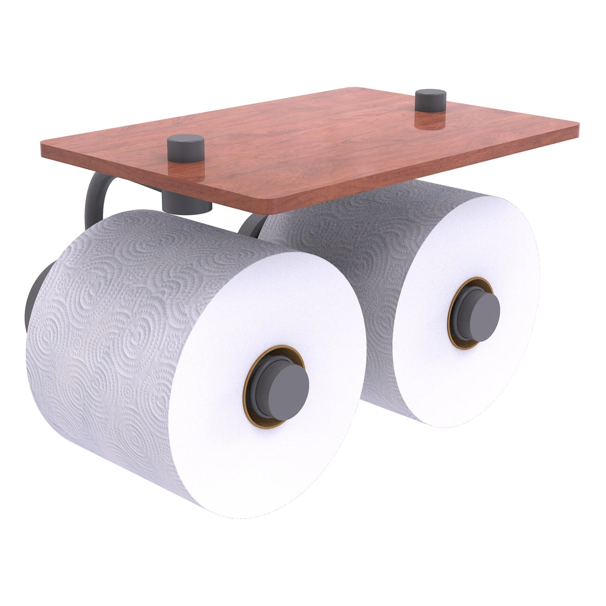 Allied Brass WP-24-2S-IRW-GYM Waverly Place 2-Roll Matte Gray Toilet Tissue Holder