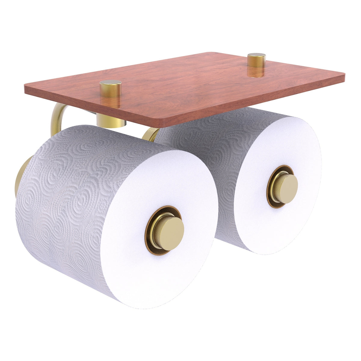 Allied Brass WP-24-2S-IRW-SBR Waverly Place 2-Roll Satin Brass Toilet Tissue Holder