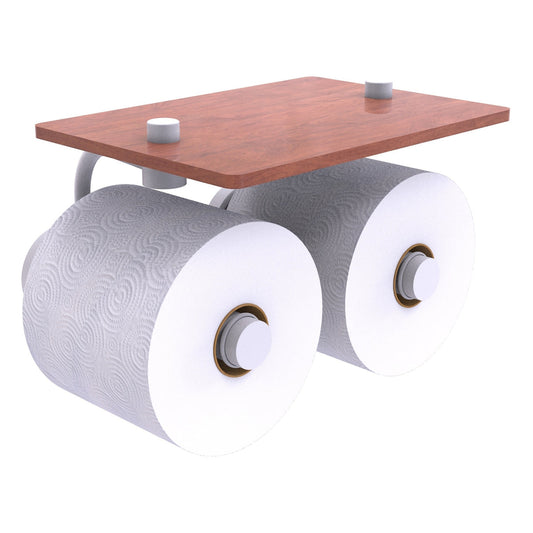 Allied Brass WP-24-2S-IRW-WHM Waverly Place 2-Roll Matte White Toilet Tissue Holder