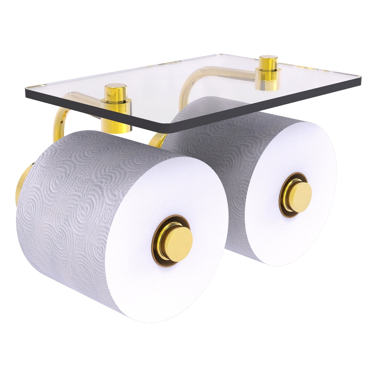 Allied Brass WP-24-2S-PB Waverly Place 2-Roll Polished Brass Toilet Tissue Holder